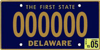 Delaware license plate from personal collection